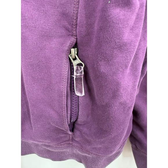 LLBean Womens Purple Fleece Lined Zip Up Hoodie Sweatshirt Size L - Picture 4 of 8